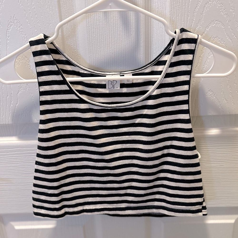 BP Black and White Striped Tank Top